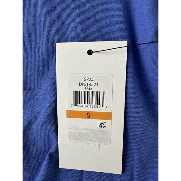 Dkny Sport Women's Metallic Bubble Logo Knot-Front T-Shirt Blue Tee - Picture 6 of 13